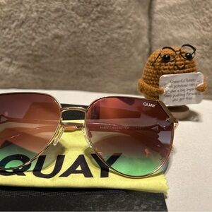 Quay Australia Gold and Pink Kids Sunglasses